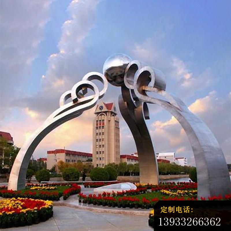 广场不锈钢供球景观雕塑_800*800