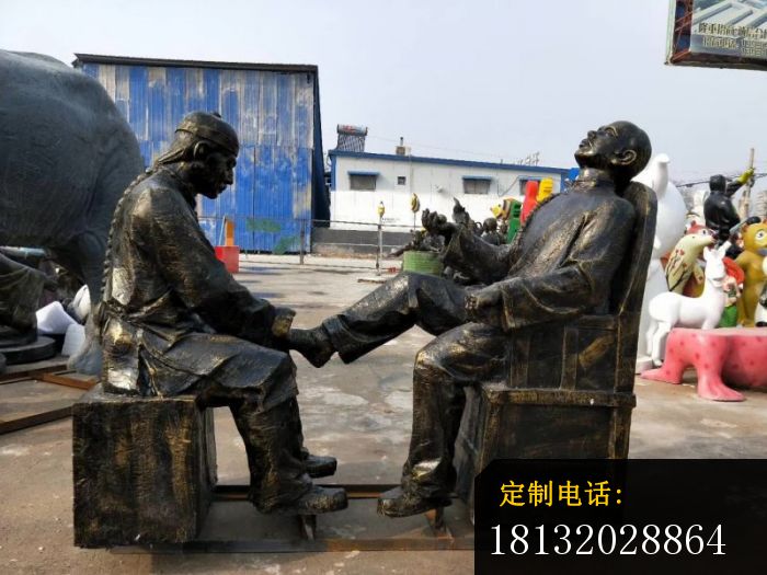 修脚民俗人物铜雕_700*525