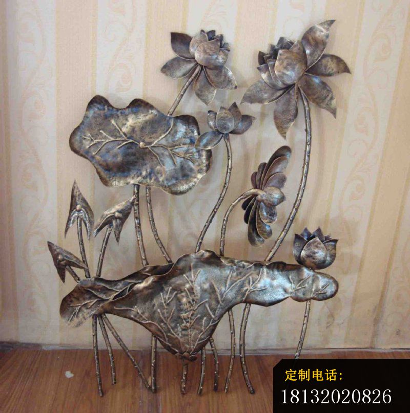 锻铜莲花雕塑，公园景观铜雕_800*807