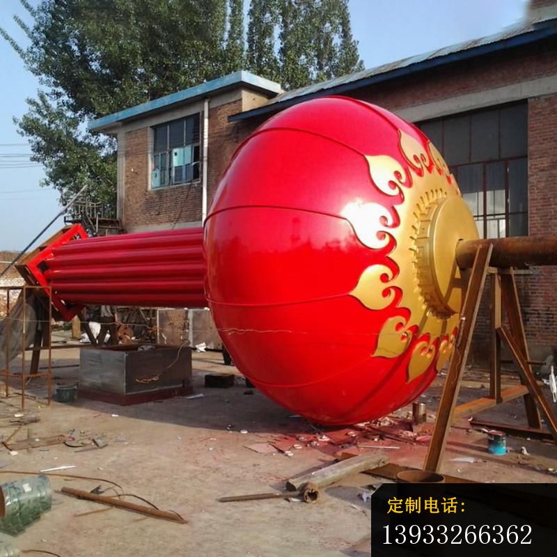 广场不锈钢红灯笼景观雕塑_800*800