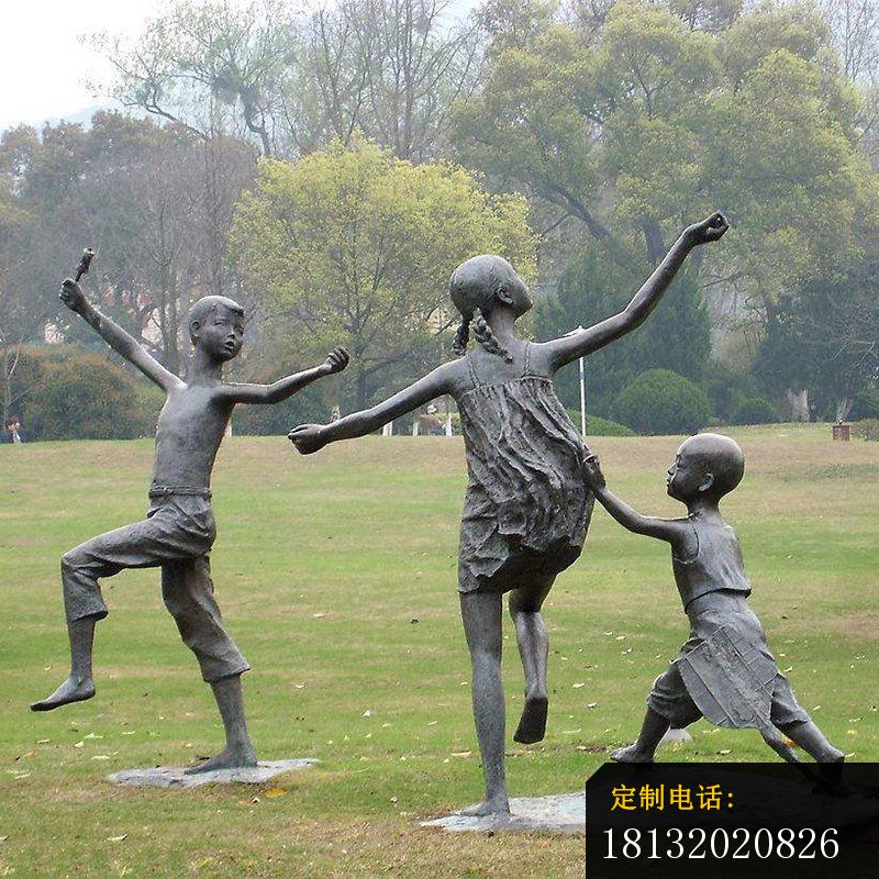 放风筝的儿童铜雕，公园小品铜雕_800*800