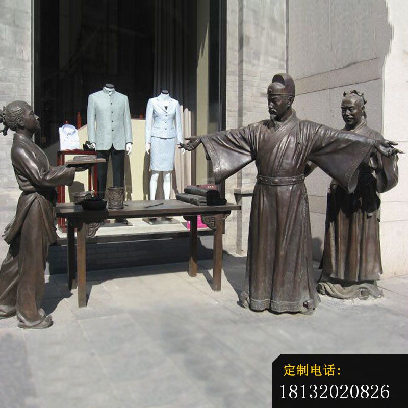 更衣的古代人物铜雕街边小品铜雕_800*800