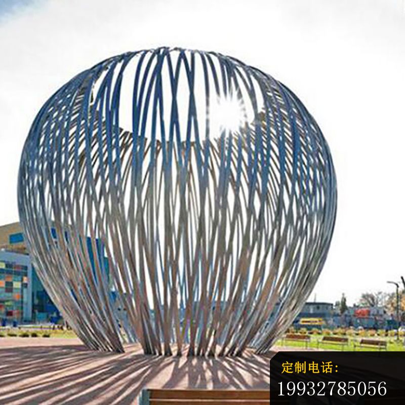 不锈钢树叶雕塑球   广场景观雕塑 (1)_800*800