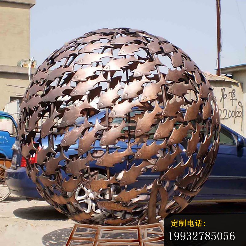 不锈钢树叶空缕球  广场景观雕塑_800*800