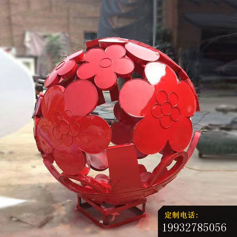 抽象创意镂空球广场景观雕塑，不锈钢雕塑_800*800