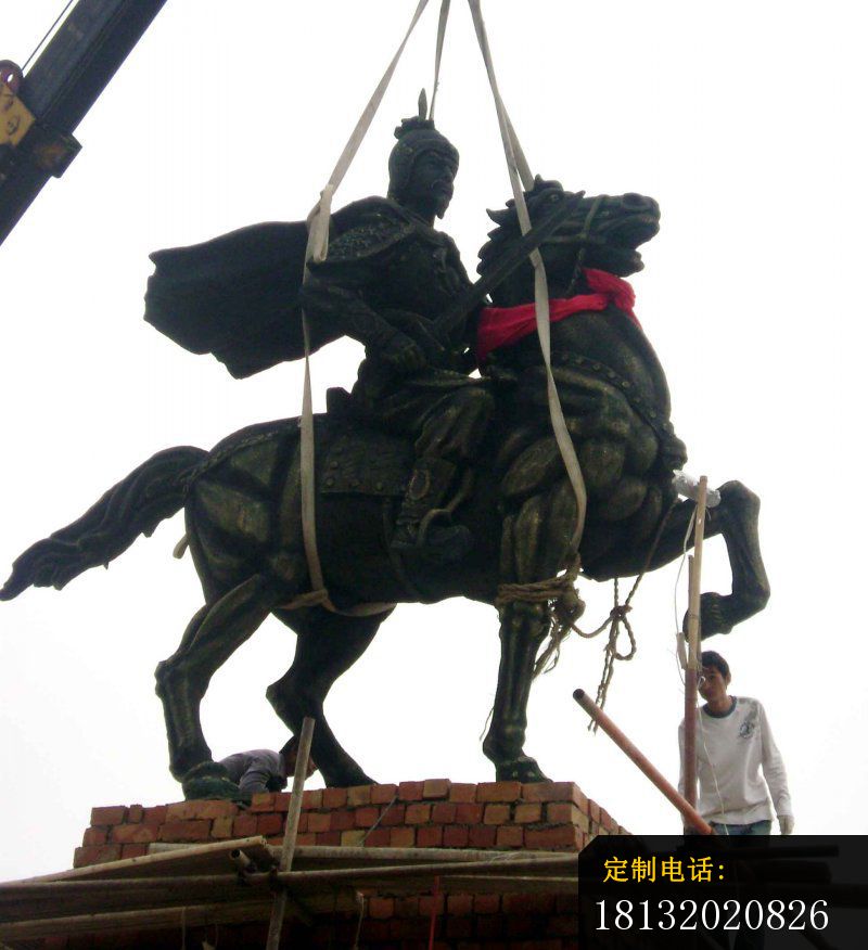 古代骑马的将军铜雕，广场景观铜雕_800*876