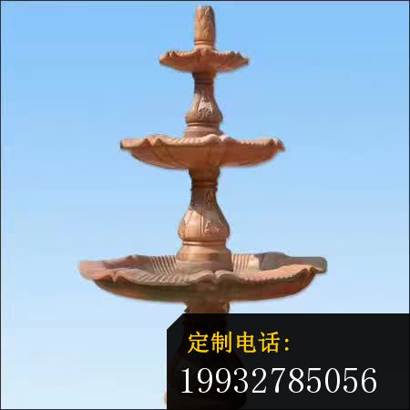 晚霞红多层喷泉石雕_450*450