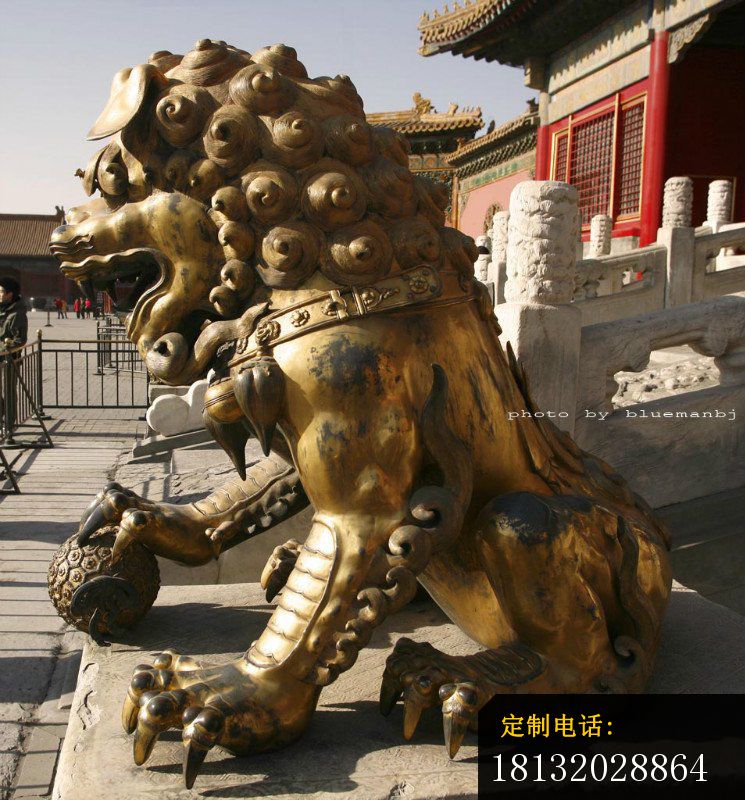 北京狮子铜雕黄铜狮子雕塑 (3)_745*800