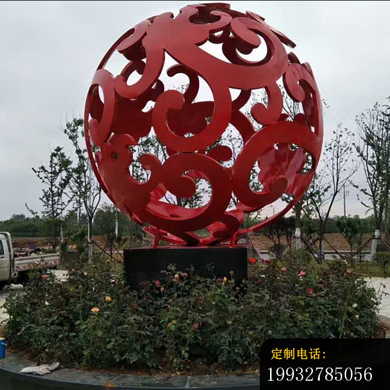 广场景观不锈钢雕塑，不锈钢镂空球雕塑_800*800