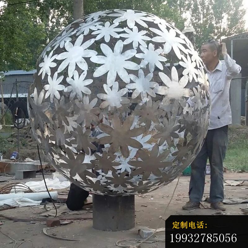 景观不锈钢雕塑，不锈钢镂空球雕塑 (1)_800*800