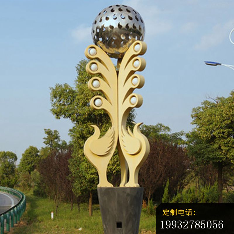 不锈钢公鸡抽象  公园景观雕塑_800*800