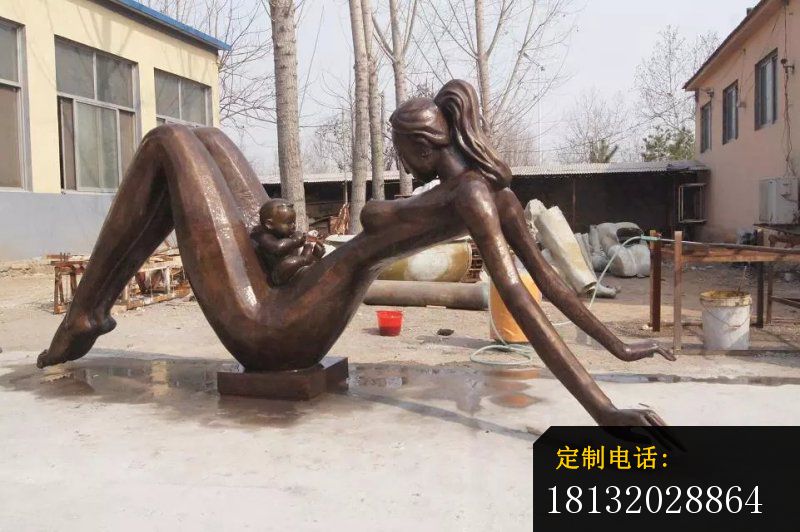 抽象母爱雕塑公园景观铜雕 (1)_800*532