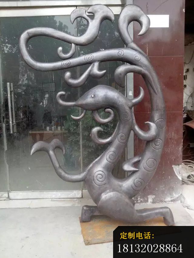 抽象蛇雕塑景观动物铜雕 (1)_640*853