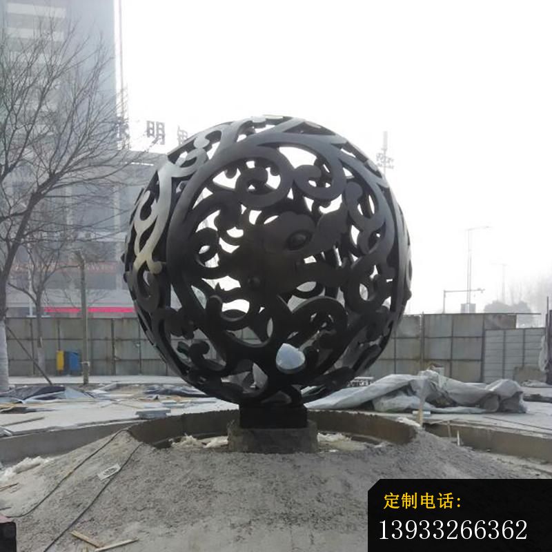 公园不锈钢花镂空球景观雕塑_800*800