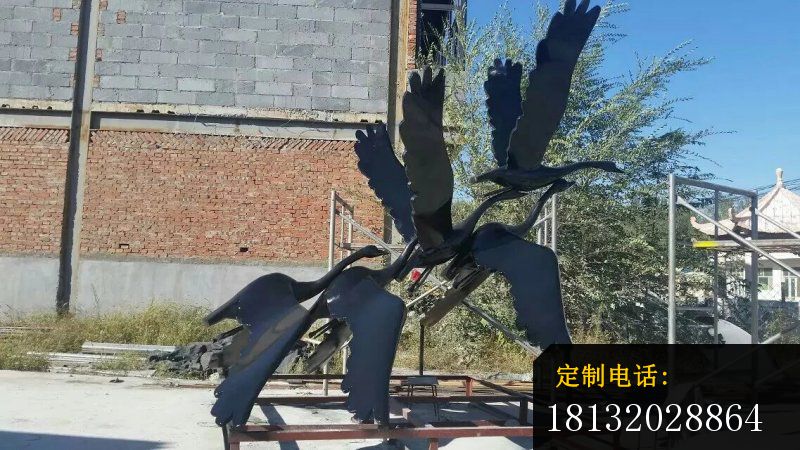 大雁南飞雕塑广场动物铜雕 (1)_800*450