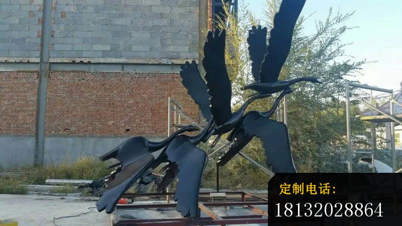 大雁南飞雕塑广场动物铜雕 (2)_800*450