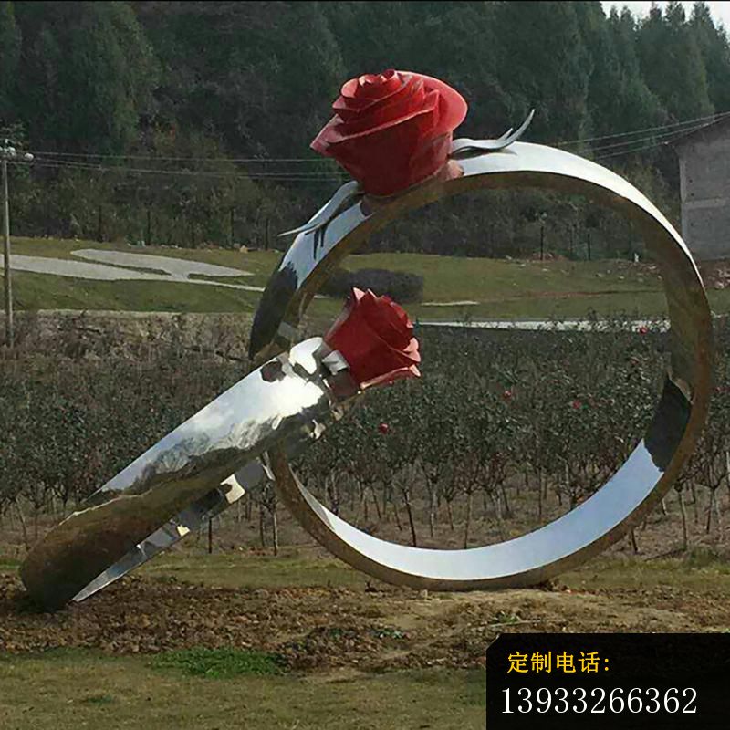 公园不锈钢婚戒景观摆件雕塑_800*800