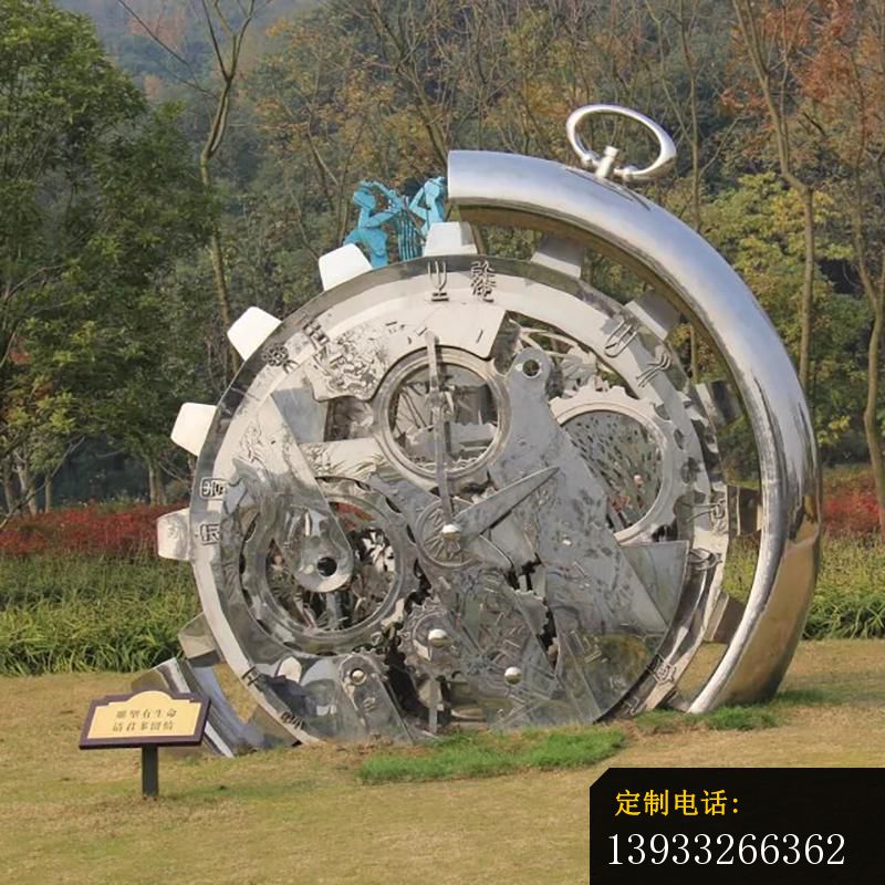 公园不锈钢机械表景观雕塑_800*800