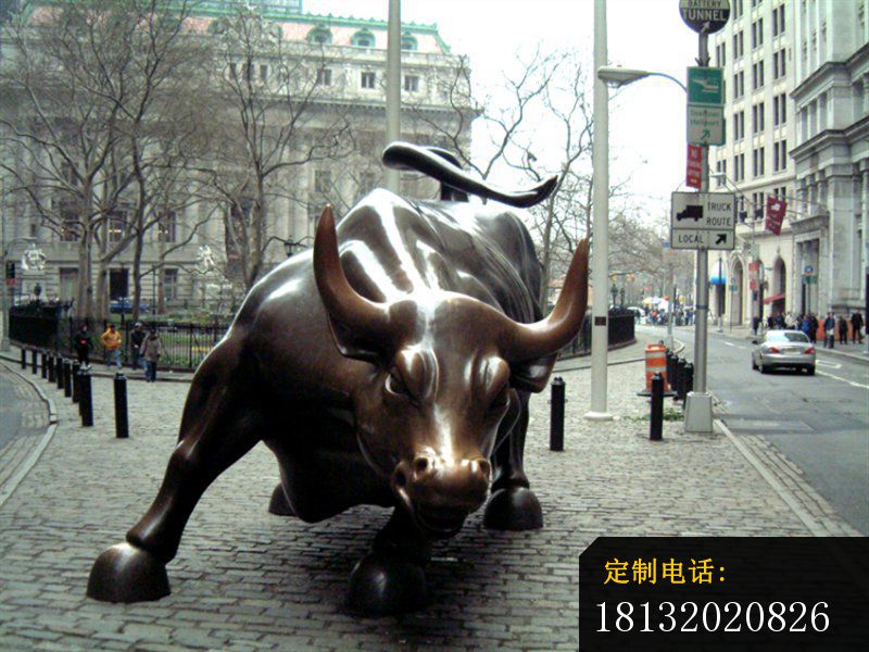 华尔街牛铜雕雕塑，步行街景观铜雕_800*600
