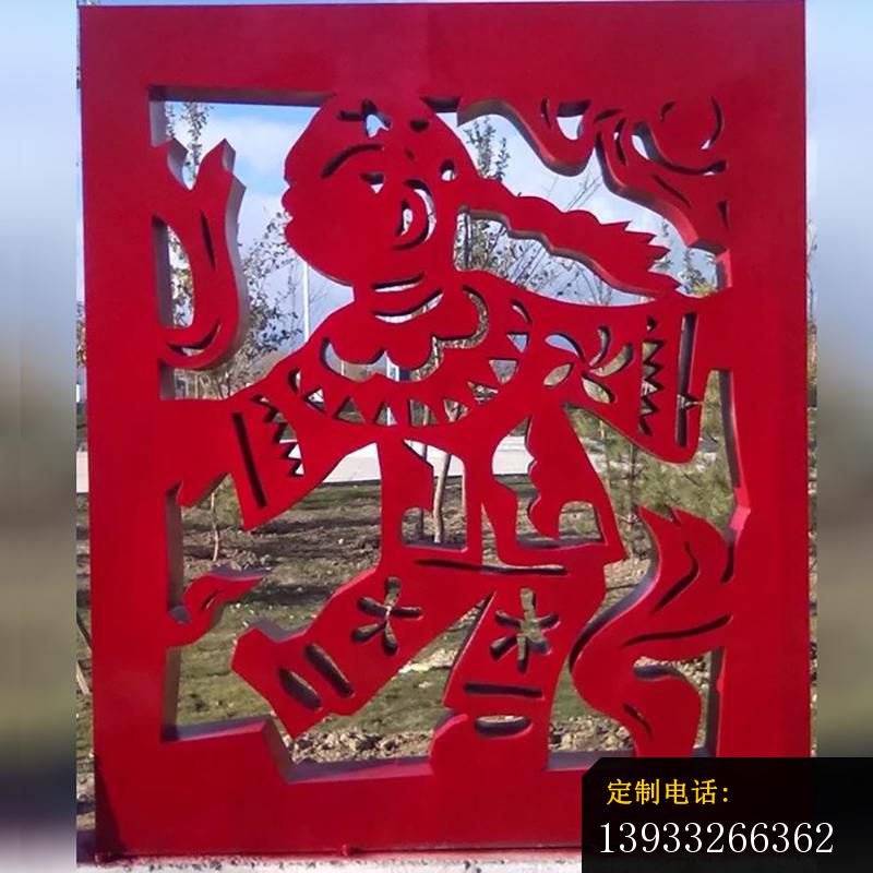 公园不锈钢剪纸人物景观雕塑_800*800
