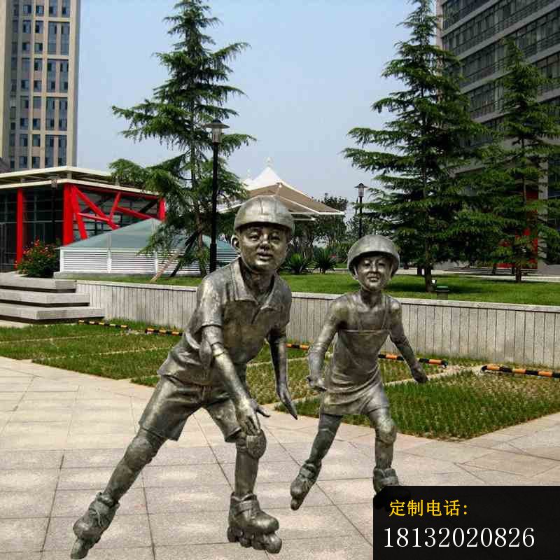 滑旱冰的男孩铜雕，人物铜雕_800*800