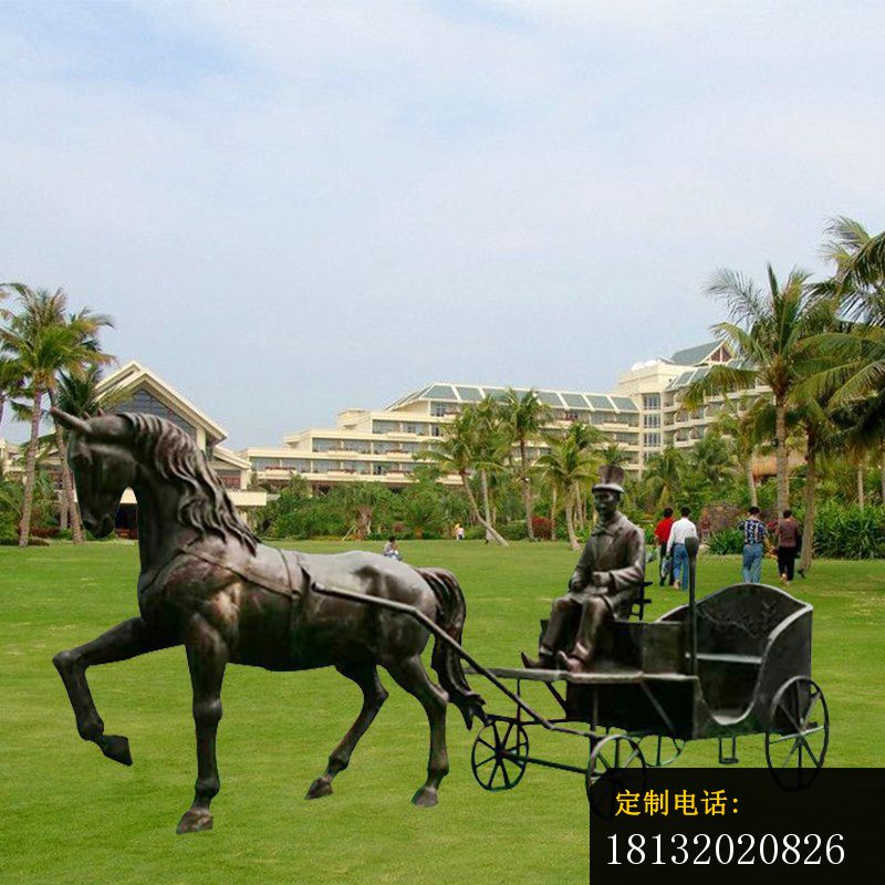 驾着马车的人物铜雕公园小品铜雕_800*800
