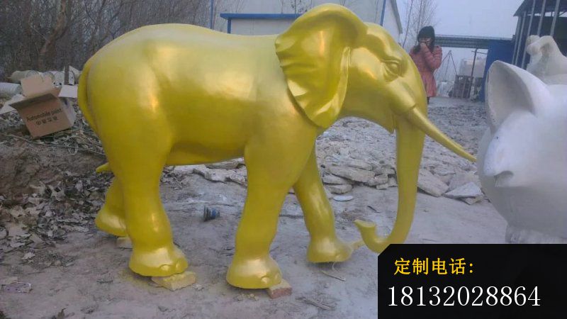 仿铜大象雕塑玻璃钢动物雕塑 (1)_800*450