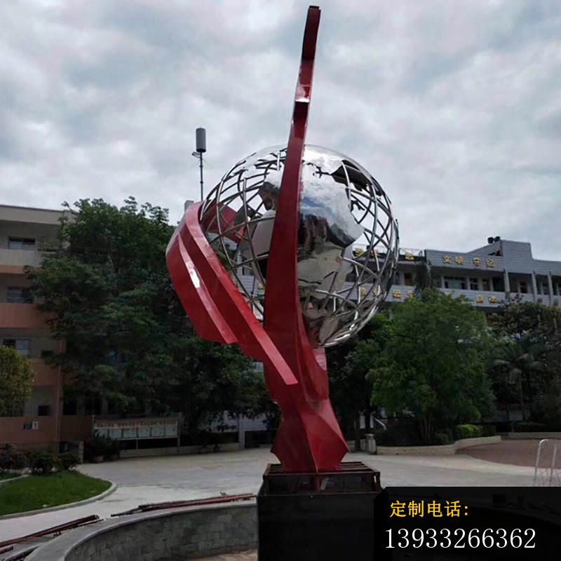 小区不锈钢科技之球抽象雕塑_800*800