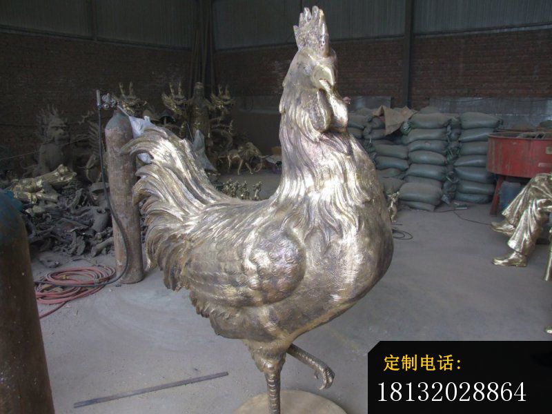 公鸡铜雕铸铜动物雕塑 (2)_800*600