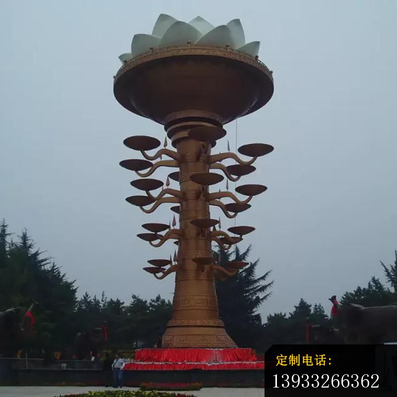 广场不锈钢莲花灯景观雕塑_800*800