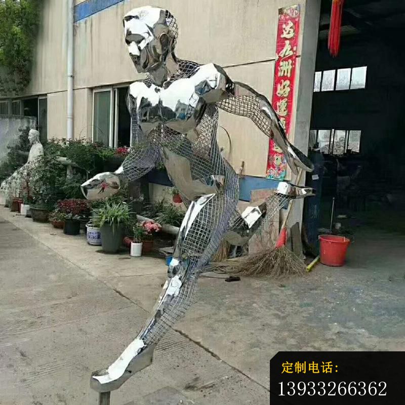 公园不锈钢抽象跑步的人物雕塑_800*800
