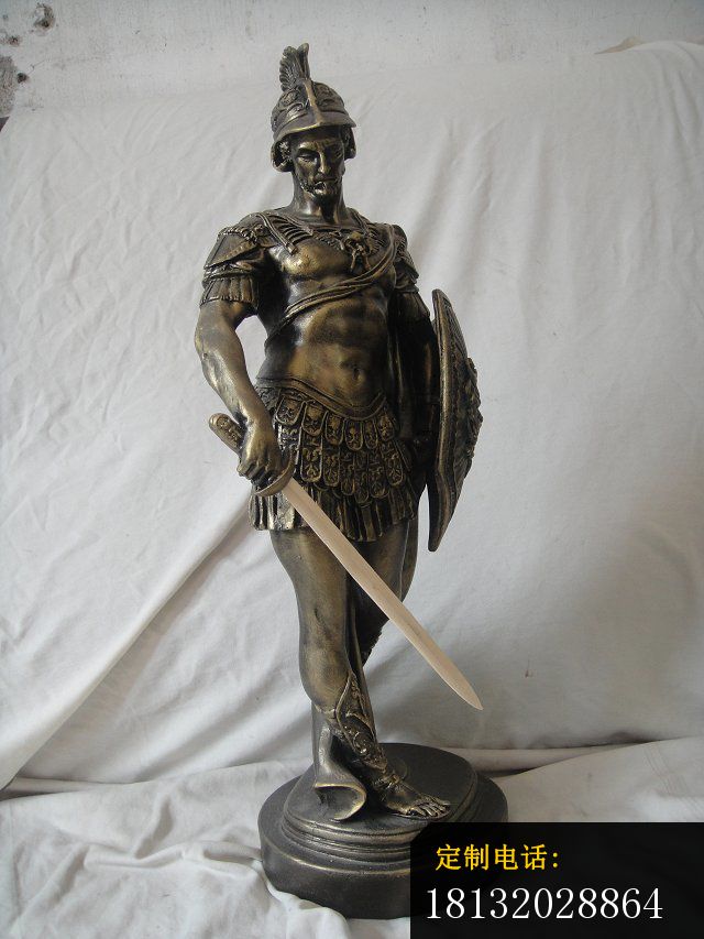 古罗马战士雕塑玻璃钢仿铜人物雕塑 (1)_640*853
