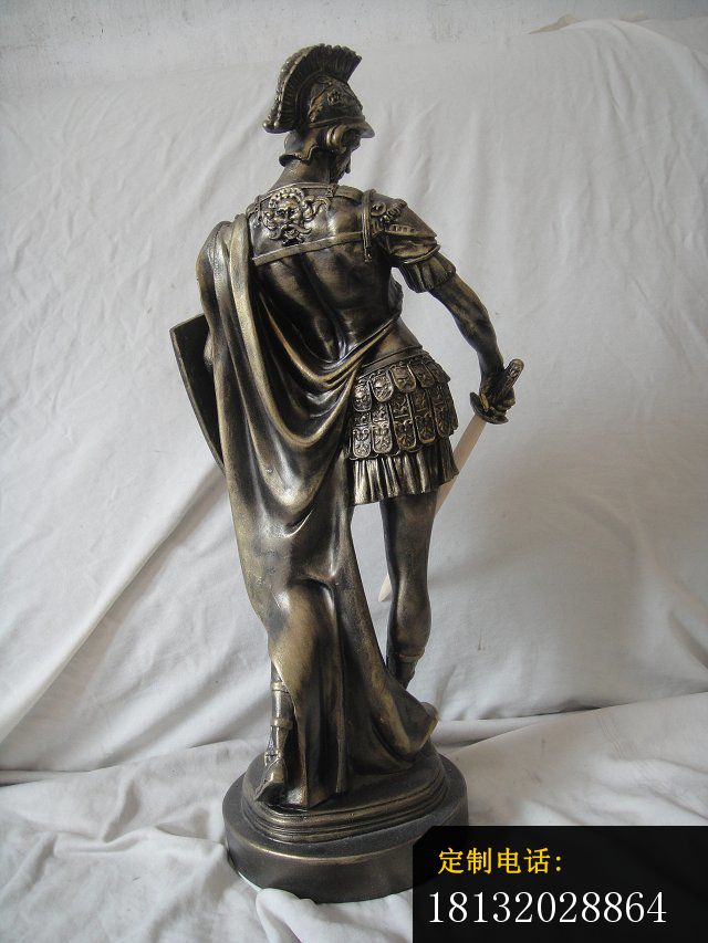 古罗马战士雕塑玻璃钢仿铜人物雕塑 (2)_640*853