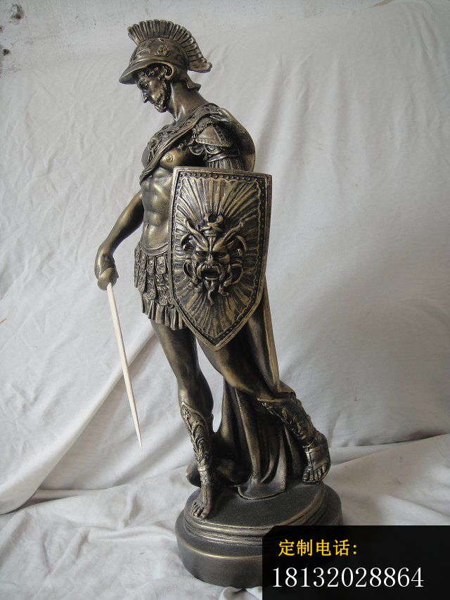 古罗马战士雕塑玻璃钢仿铜人物雕塑 (5)_640*853