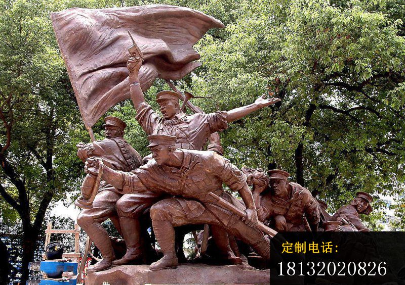 抗战人物铜雕，广场景观铜雕_800*564