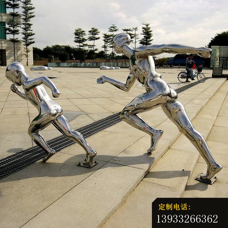 广场不锈钢跑步运动人物雕塑_800*800