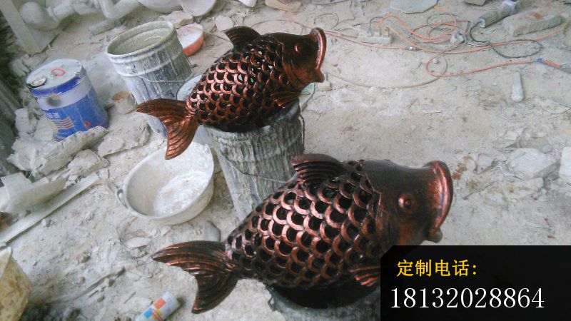 金鱼铜雕小区景观动物雕塑 (1)_800*450