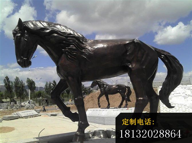 马匹铜雕广场铜马动物雕塑 (2)_670*500