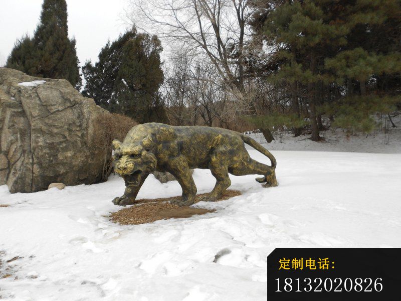 老虎铜雕，公园动物铜雕_800*600