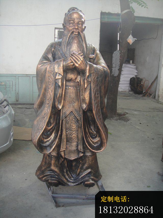 名师孔子雕塑校园名人铜雕 (1)_640*853