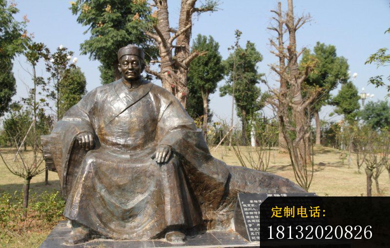 李瑞清铜雕，古代名人铜雕_800*510