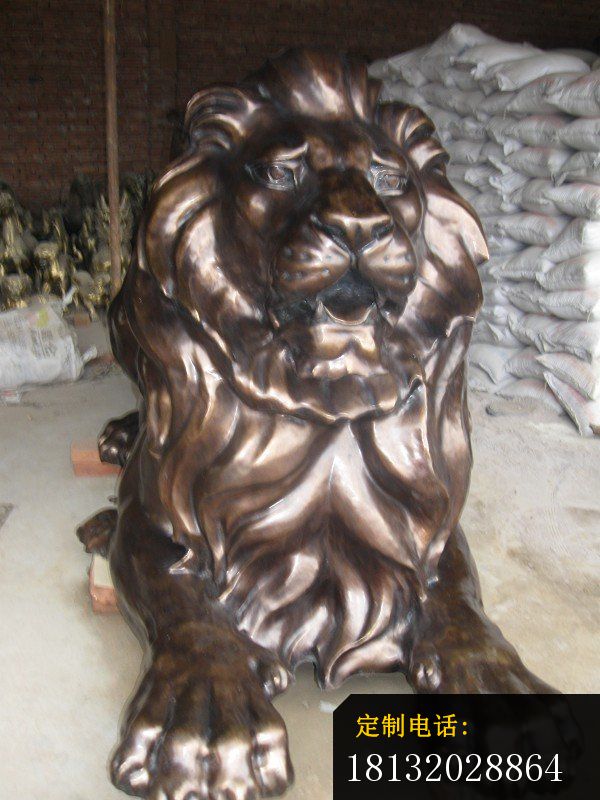 趴着的狮子铜雕西洋狮子雕塑 (1)_600*800