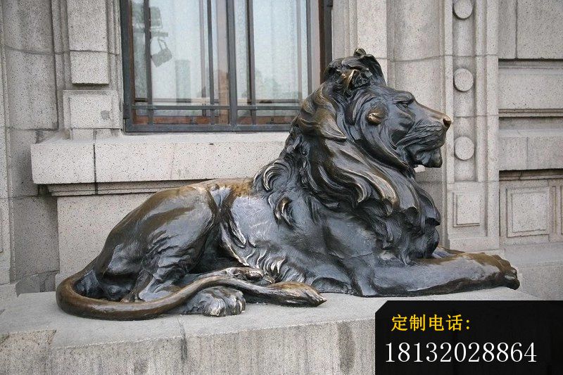 趴着的狮子铜雕西洋狮子雕塑 (4)_800*533