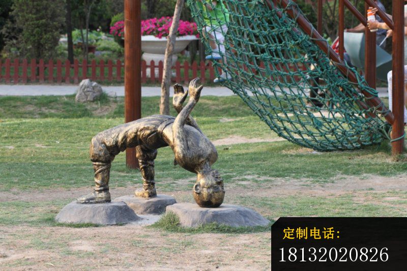 练功的和尚铜雕，公园小品铜雕_800*533
