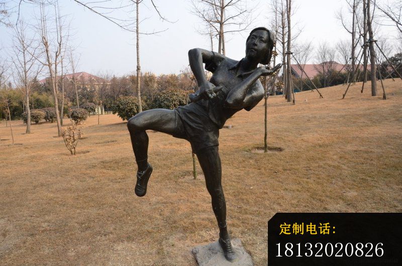 练武的女孩铜雕，公园人物铜雕_800*529