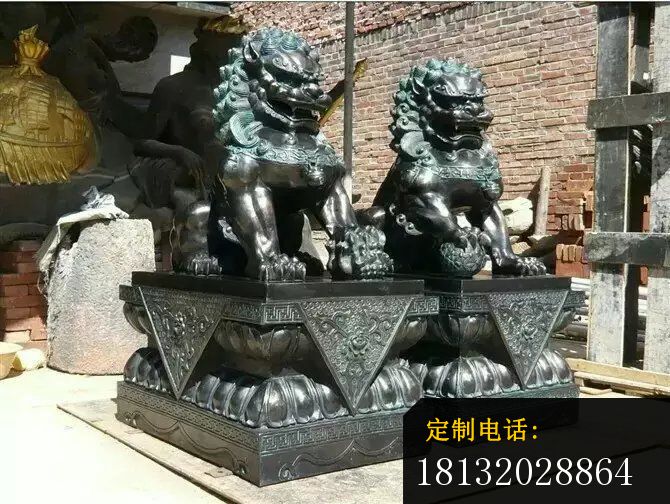 青铜狮子雕塑北京狮子铜雕_670*504