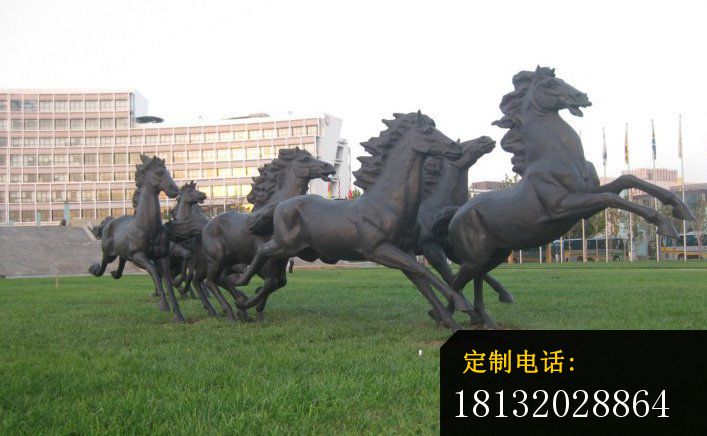 群马铜雕公园铜马动物雕塑_707*436