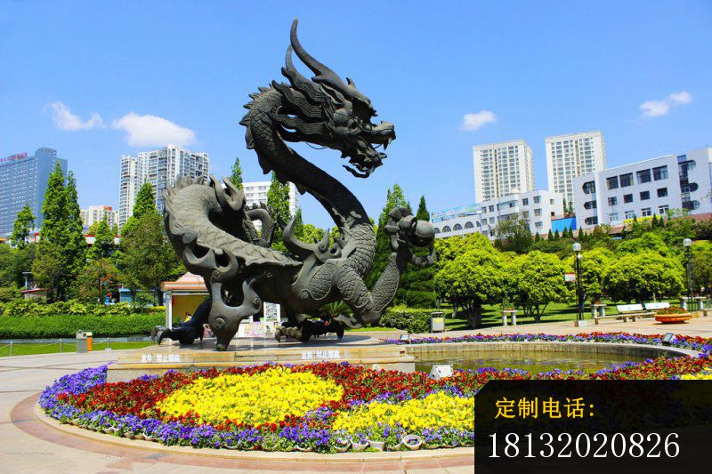 龙戏珠铜雕，广场景观铜雕 (2)_800*533