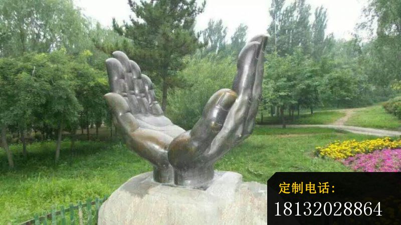手势雕塑公园景观铜雕 (4)_800*450