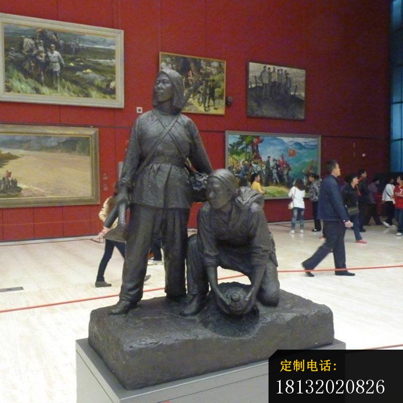 埋地雷的民兵铜雕，人物铜雕_800*800